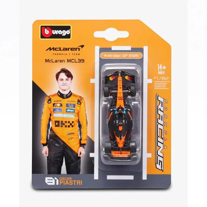 New In Stock Bburago 1:64 2025 F1 Sf-25 Leclerc-#16 Hamilton-#44 Rb21 Verstappen-#1  Mcl39 W16 Alloy Miniature Diecast Model Toy