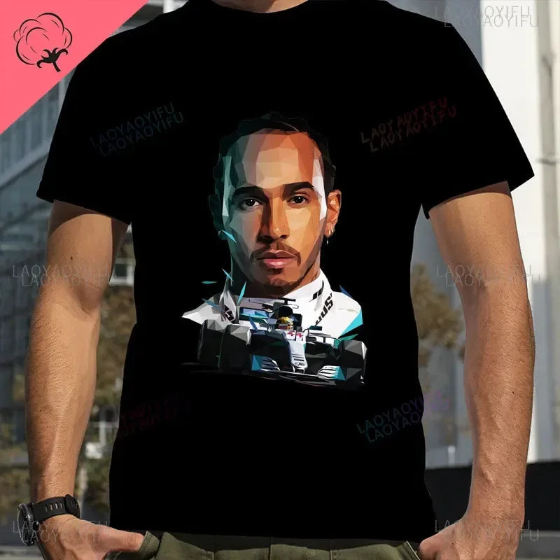 2024 Lewis Hamilton 44 Cotton Men T Shirt Apparel Women Casual Pilote De F1 Racing Driver Sleeve Clothes Graphic T Shirts Tops