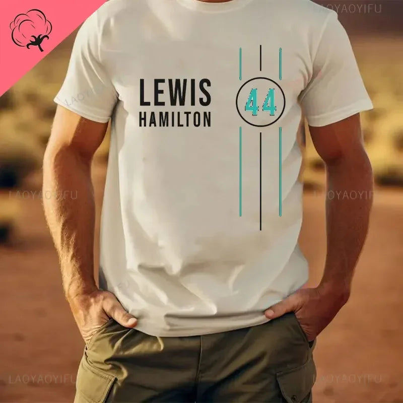 2024 Lewis Hamilton 44 Cotton Men T Shirt Apparel Women Casual Pilote De F1 Racing Driver Sleeve Clothes Graphic T Shirts Tops