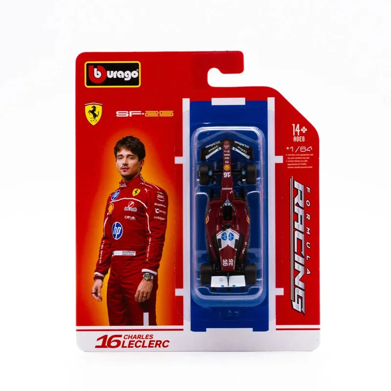 New In Stock Bburago 1:64 2025 F1 Sf-25 Leclerc-#16 Hamilton-#44 Rb21 Verstappen-#1  Mcl39 W16 Alloy Miniature Diecast Model Toy