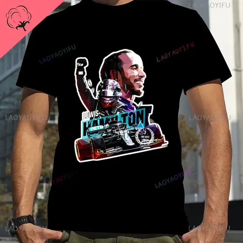 2024 Lewis Hamilton 44 Cotton Men T Shirt Apparel Women Casual Pilote De F1 Racing Driver Sleeve Clothes Graphic T Shirts Tops