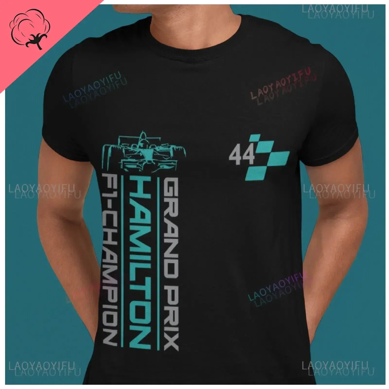2024 Lewis Hamilton 44 Cotton Men T Shirt Apparel Women Casual Pilote De F1 Racing Driver Sleeve Clothes Graphic T Shirts Tops