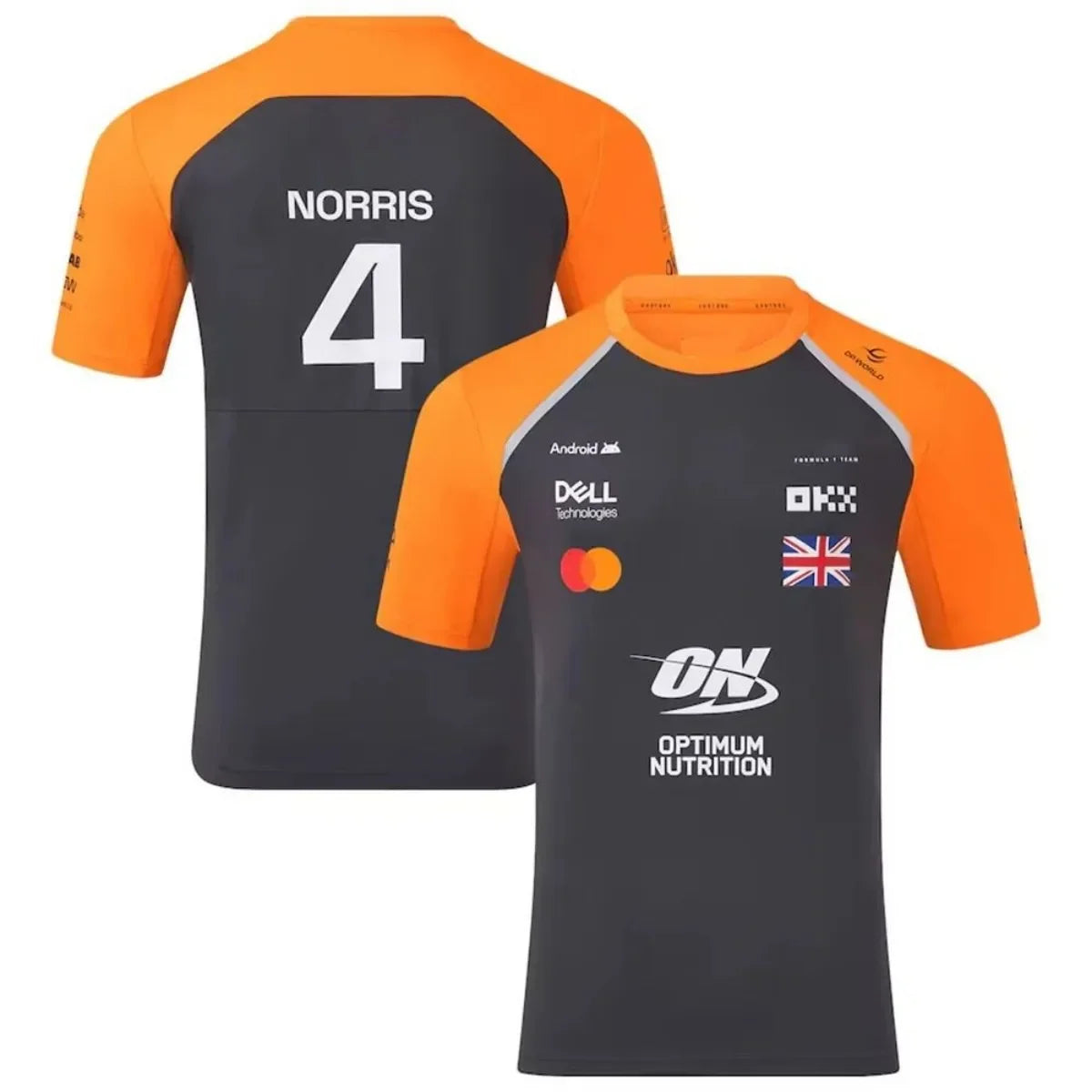 Men's new racing team jersey 2025 Lando Norris Oscar Piastri comfortable and breathable round neck T-shirt outdoor training soft