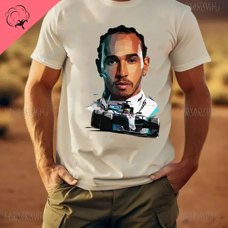 2024 Lewis Hamilton 44 Cotton Men T Shirt Apparel Women Casual Pilote De F1 Racing Driver Sleeve Clothes Graphic T Shirts Tops