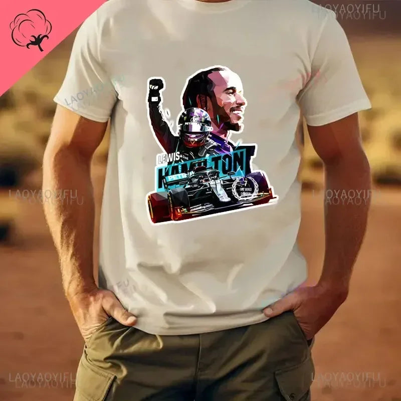 2024 Lewis Hamilton 44 Cotton Men T Shirt Apparel Women Casual Pilote De F1 Racing Driver Sleeve Clothes Graphic T Shirts Tops