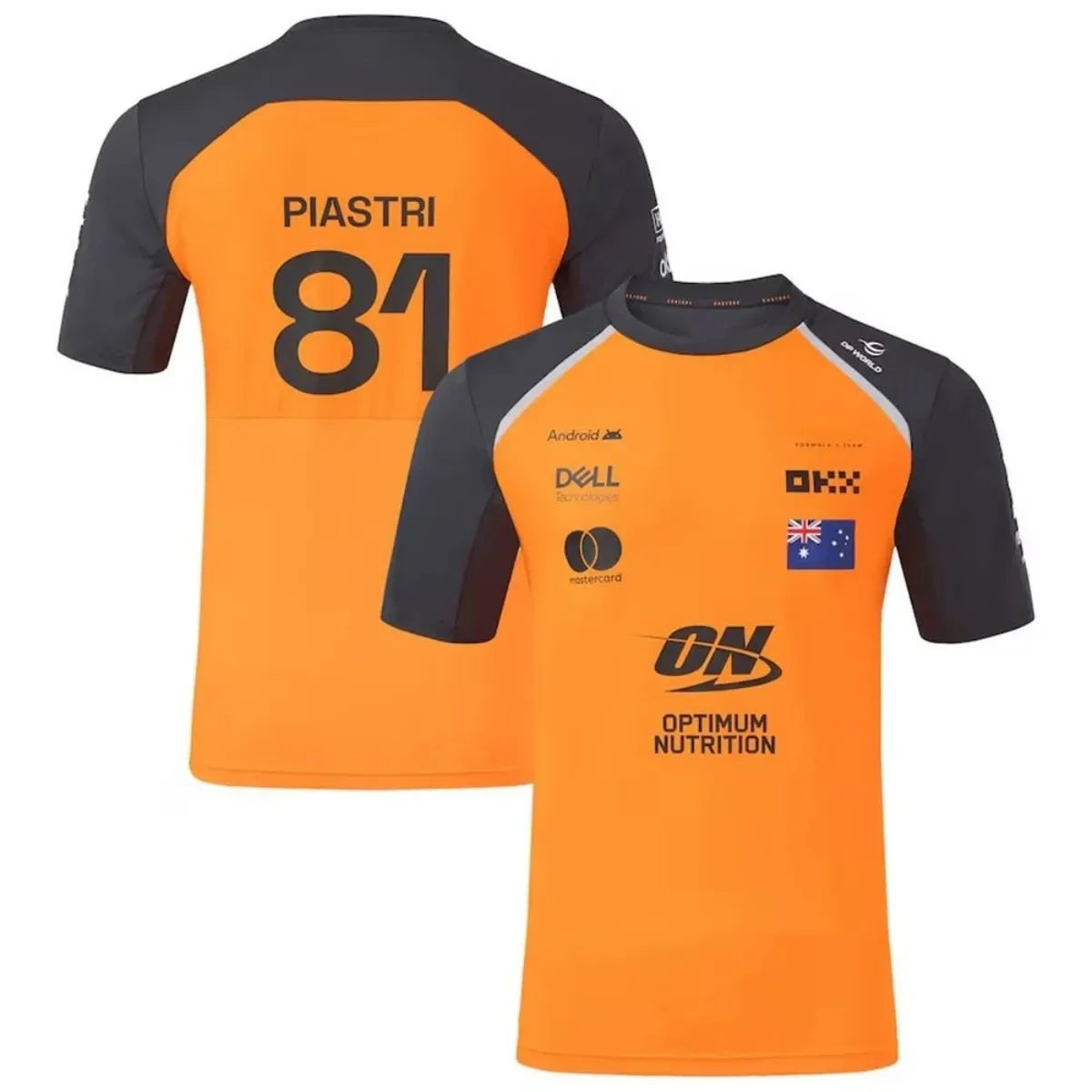 Men's new racing team jersey 2025 Lando Norris Oscar Piastri comfortable and breathable round neck T-shirt outdoor training soft