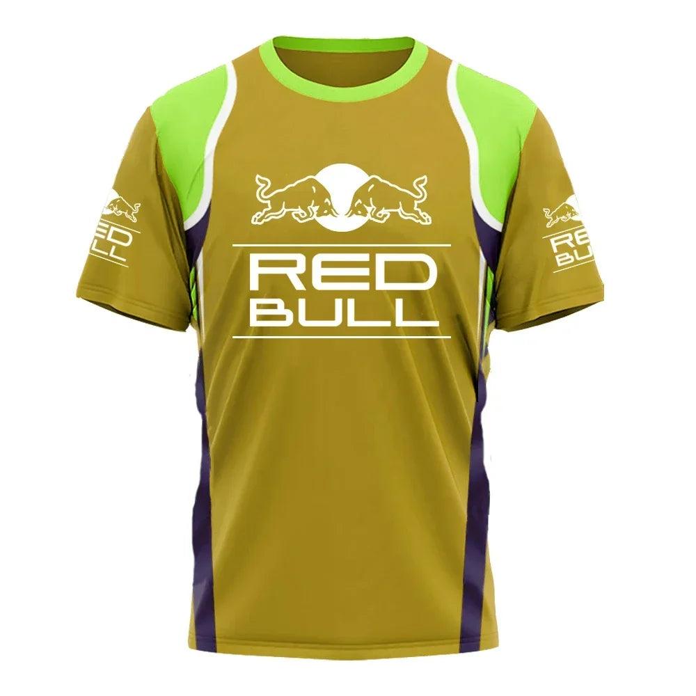 2025 New Luxury Brand Red Bull Racing Team Apparel F1 Formula Racing T-shirt Men's Motorcycle Off-Road Riding Training Shirt